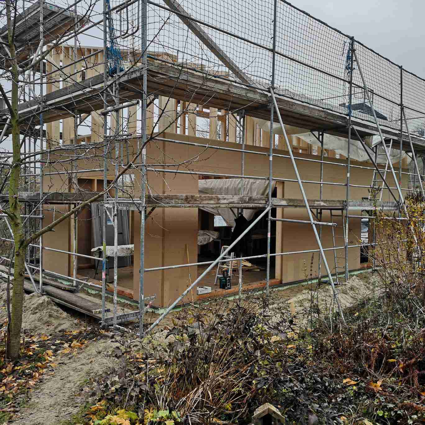 Haus während des Baus