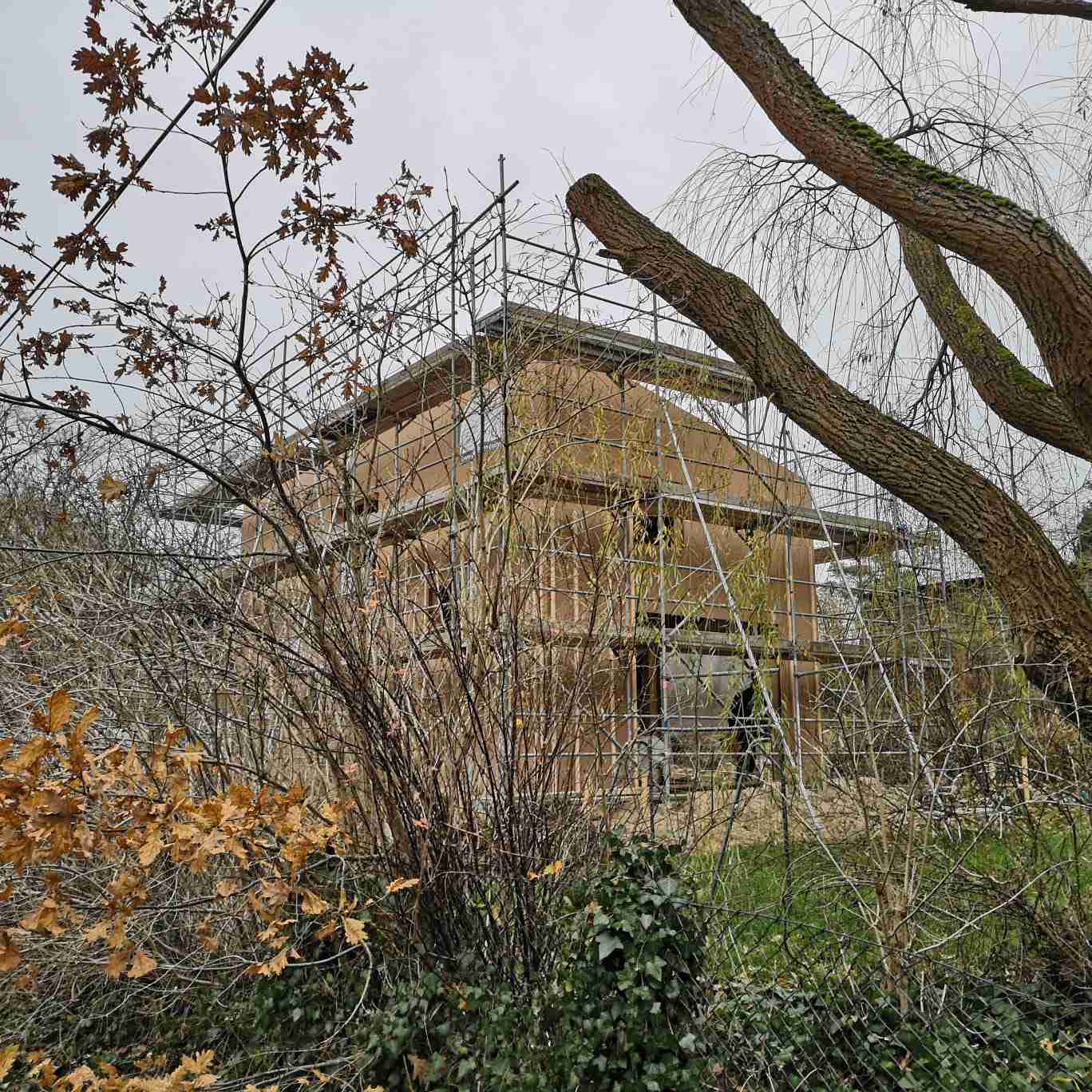 Haus während des Baus